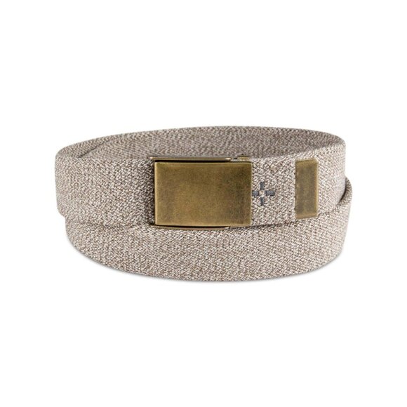 Sun + Stone Mens Webbing Stretch Fabric Beige Belt Size L - Picture 1 of 1